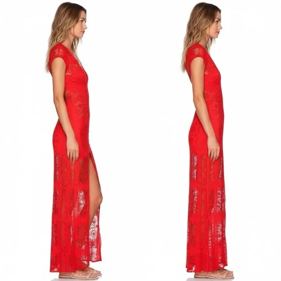 NEW FOR LOVE & AND LEMONS MARIPOSA LACE EMBROIDERED MAXI DRESS HOT RED  SMALL  is available for purchase on au PAY Market - Imported Goods Online  Store Co.Ltd. | au PAY